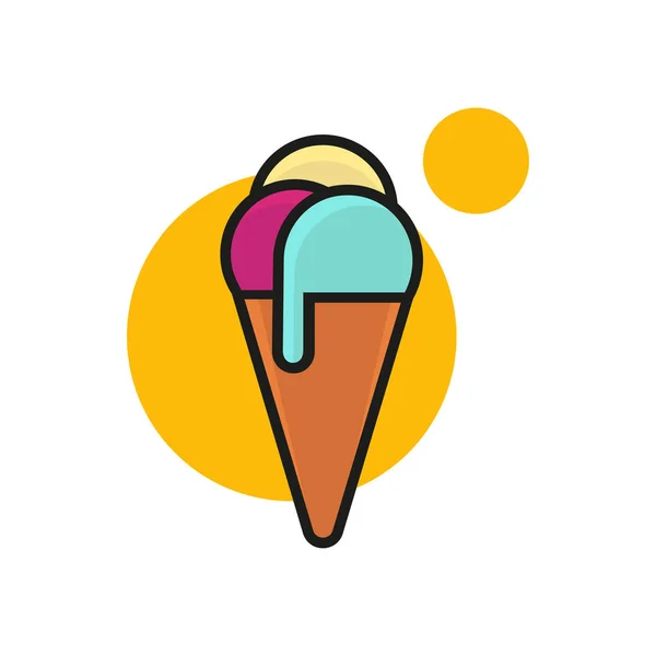 Gelato Logo Vector Vector Illustration Italian Style Ice Cream — Stock Vector