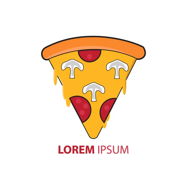 Logo Cafetería Pizza Icono Pizza Emblema Para Restaurante Comida Rápida — Vector de stock
