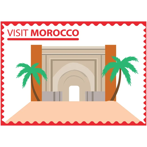 摩洛哥景观 旅游图标 — 图库矢量图片