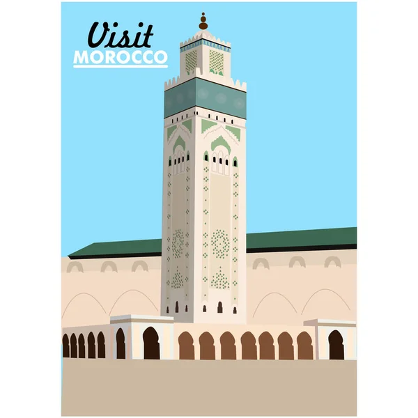 Paisaje Marocco Iconos Viaje — Vector de stock