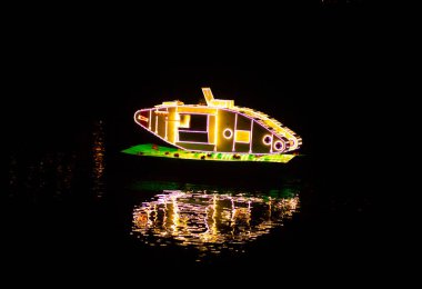Matlock Bath, İngiltere - 6 Ekim 2018: Matlock banyo aydınlatma