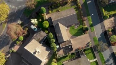 Küçük sahil kasabası üzerinde hava drone görüntüleri Hornsea, East Yorkshire, Ingiltere-sonbahar 2018