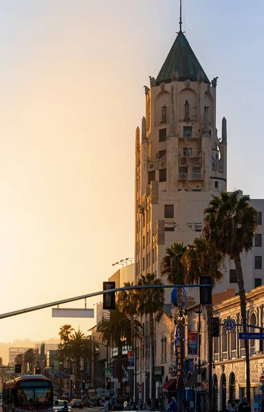 LA, USA - OCTOBER 30TH, 2018: The Hollywood First National Building at Sunset — Stock Photo, Image