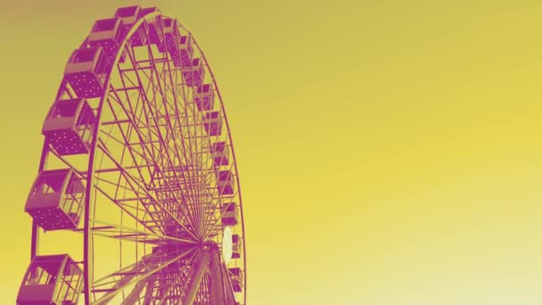 Ferris Wheel High Carousel Sky Yellow — Stock Video