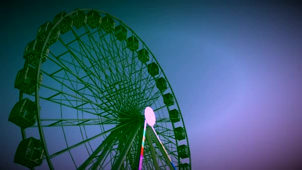 Pariserhjul Hög Carousel Mot Himlen Blå — Stockvideo