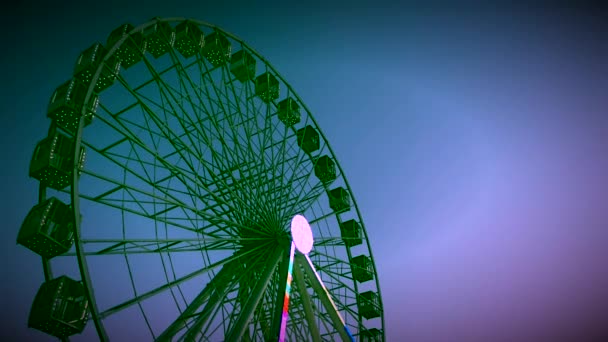 Riesenrad Karussell Gegen Den Himmel Blau — Stockvideo