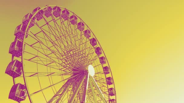 Ferris Wheel High Carousel Sky Yellow — Stock Video
