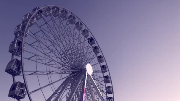 Pariserhjul Hög Karusell Blå Bakgrund — Stockvideo