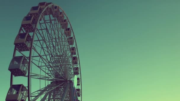 Ferris Wheel High Carousel Green Background — Stock Video