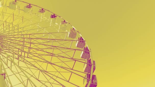 Ferris Wheel High Carousel Yellow Background — Stock Video