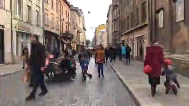 Séta Régi Európai Város Lviv Időintervallum — Stock videók