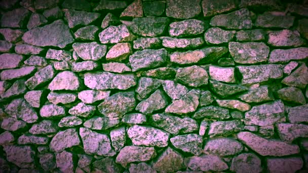 Muur Van Natuursteen Natuursteen Achtergrond — Stockvideo