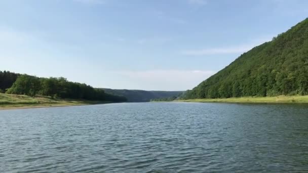 Rafting Fluvial Vue Depuis Bateau Sur Les Montagnes Nature — Video