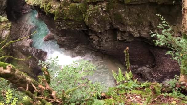 Canyon Martvili Géorgie Eau Turquoise Dans Une Rivière Montagne Des — Video