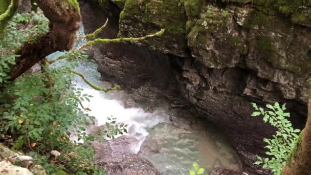 Martvili Canyon Georgia Agua Turquesa Río Montaña Acantilados Reserva Hermoso — Vídeos de Stock