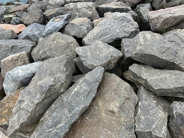 Background Texture Many Large Stones Different Shapes Pile Granite Boulders — Stock Photo, Image