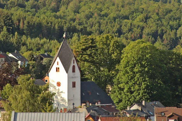 Templomépítés Egy Kis Faluban Németországban — Stock Fotó