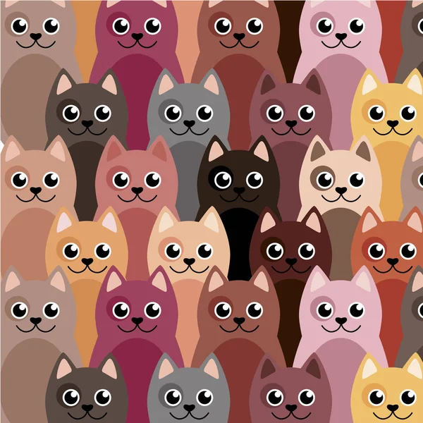 Funny Cute Cats Pattern — Stock Photo, Image