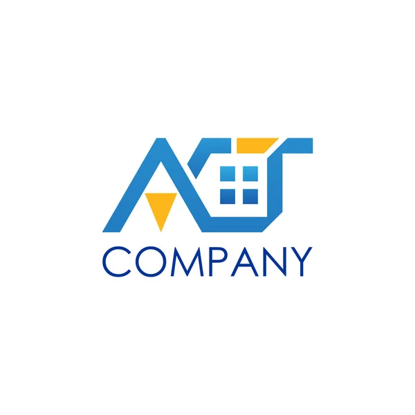 Act Immobilier Lettre Logo Modèle — Image vectorielle