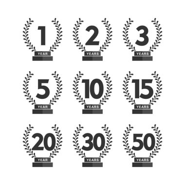 Yıldönümü etiket koleksiyonu ayarla