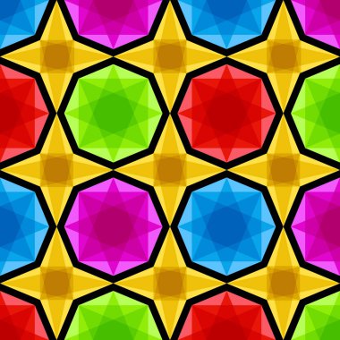 Vektör seamless modeli. Altıgen ve yıldız ile geometrik arka plan. Soyut geometrik desen. Altıgen doku. Kesintisiz geometrik desen.