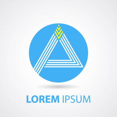  İlk harf bir logo şablonu. Soyut üçgen simge vektörü