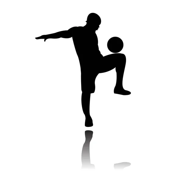 Futbol futsal oyuncu siluetleri çeşitli eylem pozlar. Kolay değiştirilebilir katmanlı vektör çizimi
