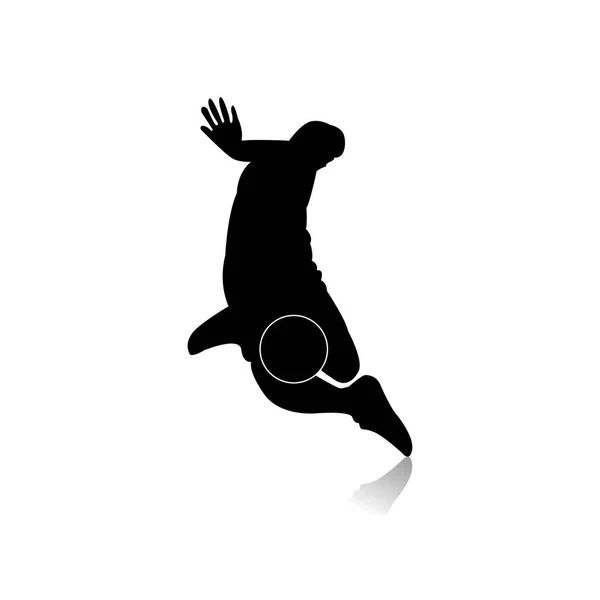 Soccer Silhouettes Joueurs Futsal Dans Différentes Poses Action Illustration Vectorielle — Image vectorielle