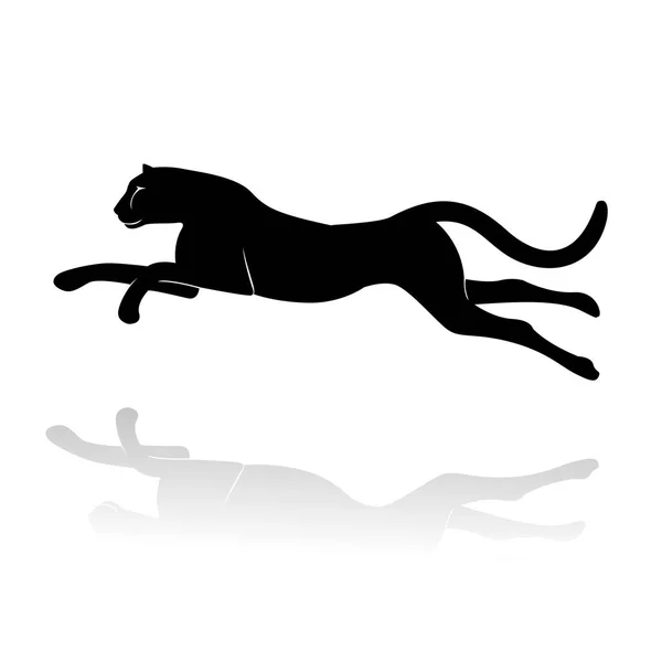 Beyaz Arka Planda İzole Leopar Silueti