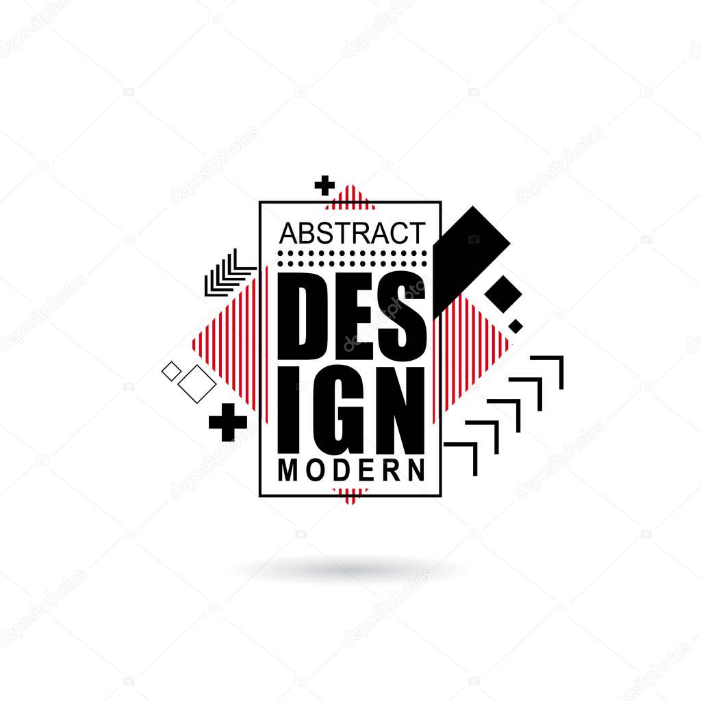 Vector illustration creative modern frames. stylish graphics with elements of typography red abstract shape. element for design business cards, invitations, gift cards, flyers and brochures