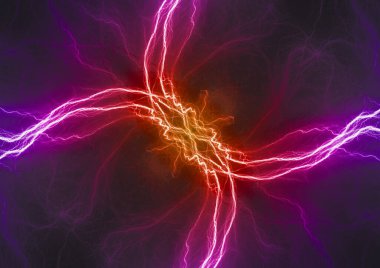 Sıcak mor şimşek, soyut plazma arkaplanı