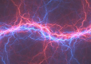 Ateş ve buz yıldırımı, soyut fraktal arkaplan