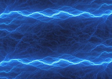Blue abstract fractal lightning, plasma background clipart