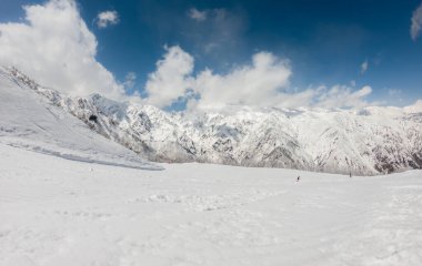Hakuba Japonya 'daki Japon Dağının Karlı Manzarası