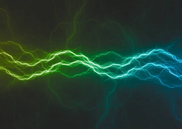 Green Blue Abstract Fractal Lightning — Stock Photo, Image