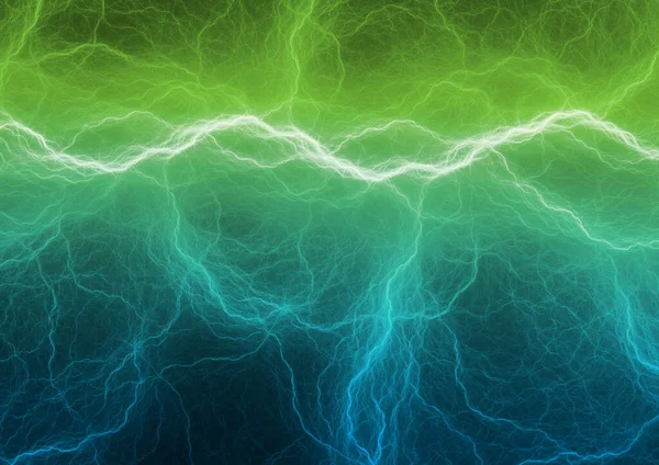 Green Blue Abstract Fractal Lightning — Stock Photo, Image