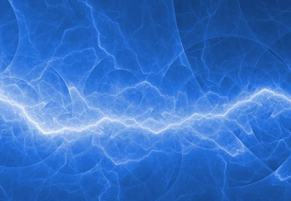 Blauwe Abstracte Fractal Bliksem Plasma Achtergrond — Stockfoto