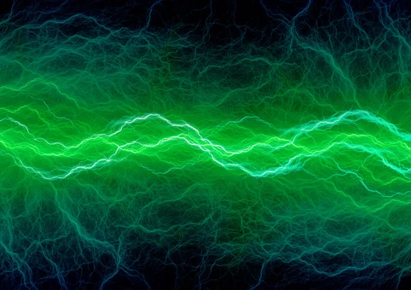 Green Plasma Lightning Abstract Electricity Background — Stock Photo, Image