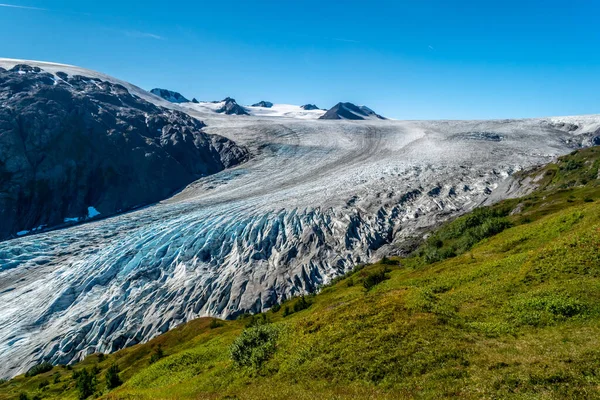 Vista Del Ghiacciaio Dell Uscita Penisola Kenai Alaska Stati Uniti — Foto Stock