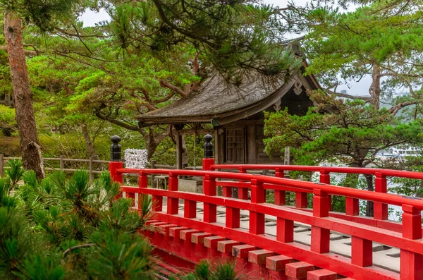 Храм Красным Мостом Матшусима Япония — стоковое фото