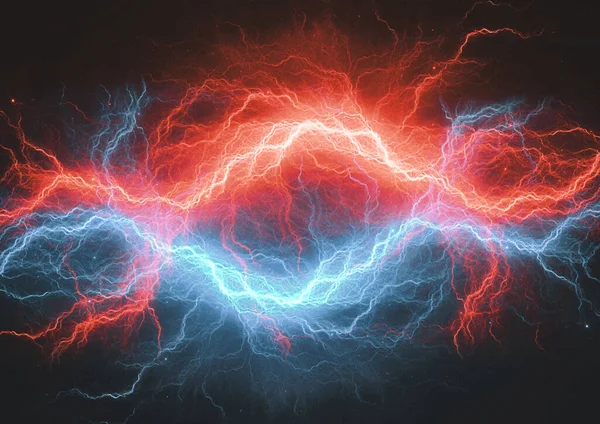 Зажигание Плазмы Огня Льда Абстрактная Электрическая Энергия — стоковое фото