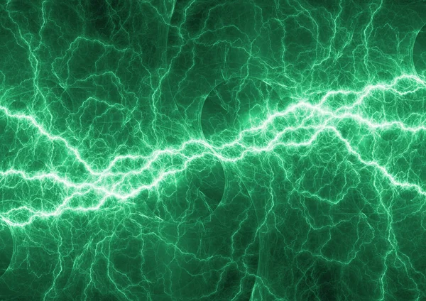 Green Power Abstract Plasma Lightning — Stock Photo, Image