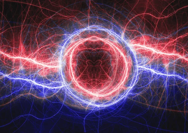 火冰涡旋等离子照明 抽象电力 — 图库照片