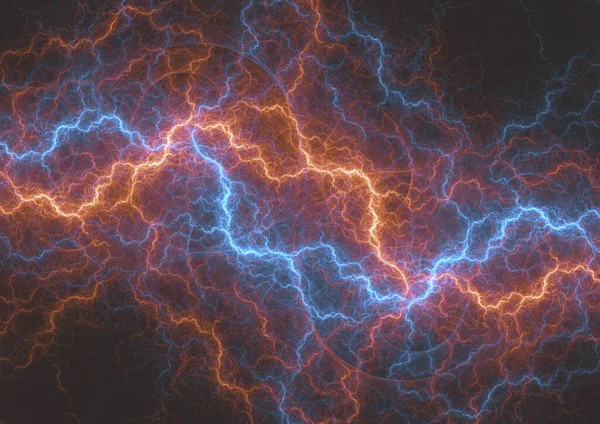 火与冰抽象分形闪电等离子体电学背景 — 图库照片