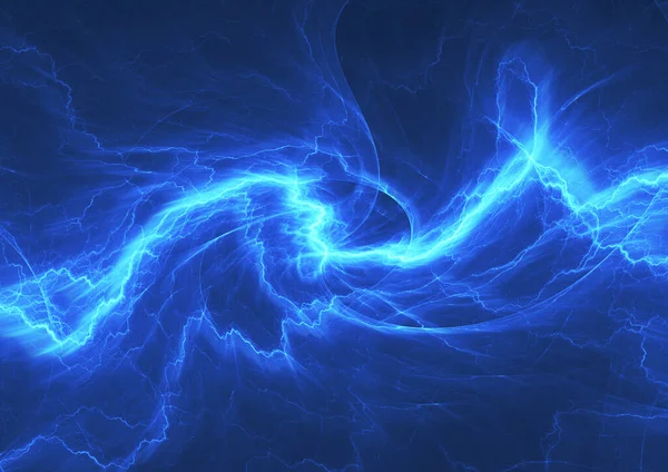 Blue Abstract Fractal Lightning Plasma Background — Stock Photo, Image