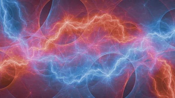 Sıcak Soğuk Fraktal Şimşek Plazma Elementleri — Stok fotoğraf