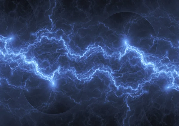 Блакитна Блискавка Абстрактний Електричний Фон — стокове фото