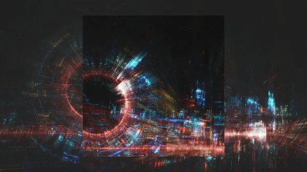 Cyber City Abstract Design Modern Futuristic Concept Design Square Cut — Stock Photo, Image