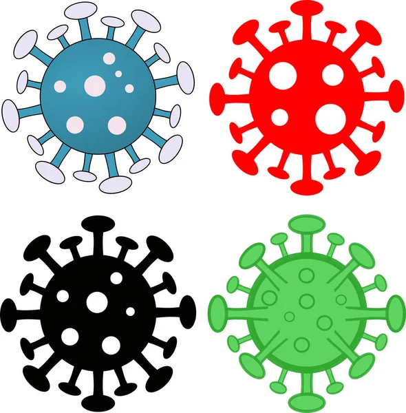 Négy Koronavírus Illusztráció — Stock Fotó