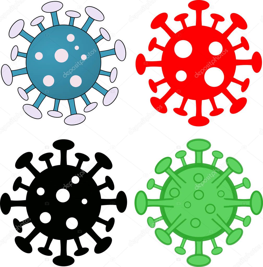 Four corona virus illustration